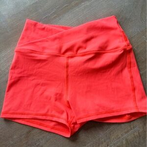 Women’s High-Waist Bike Shorts - Coral Pink